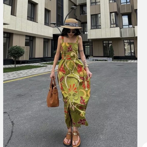 ZARA PRINTED MIDI DRESS - Picture 6 of 15